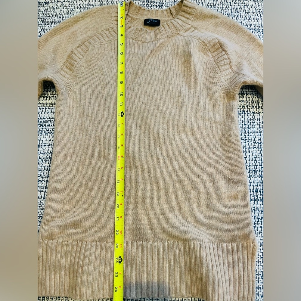 NEW J. Crew Crewneck Tunic Sweater in Everyday Cashmere, Camel, Sz XS - Picture 9 of 10